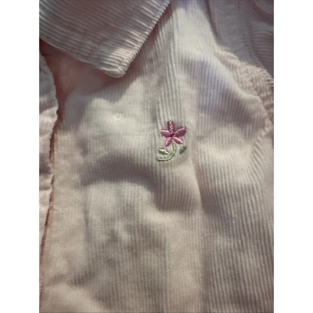 Old Navy Toddler Pink Corduroy Smock Dress Size 4T Girls Button Floral DARLING